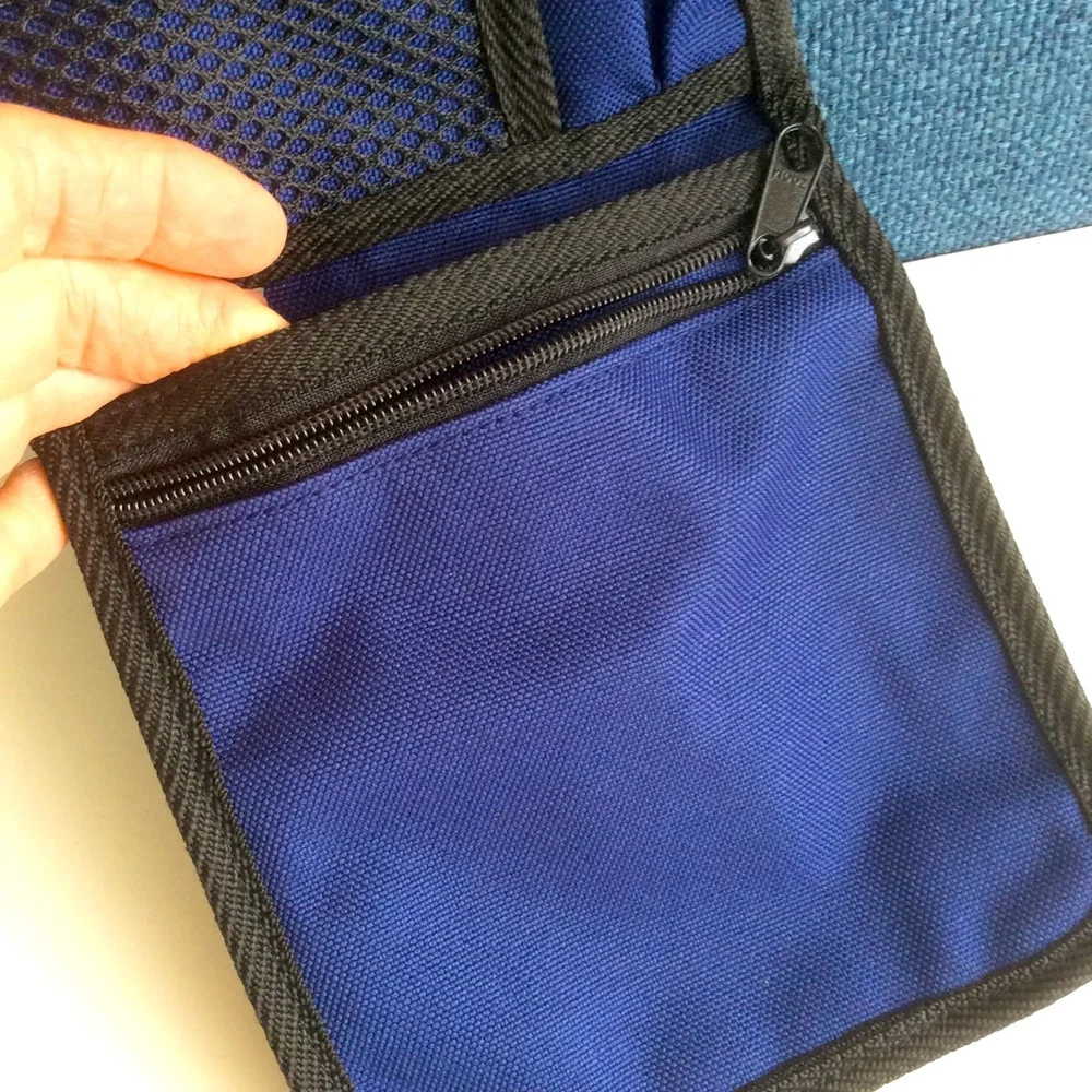 BASS Crossbody Canvas Travel Wallet Passport Large Document Compartment 7”x 6”
